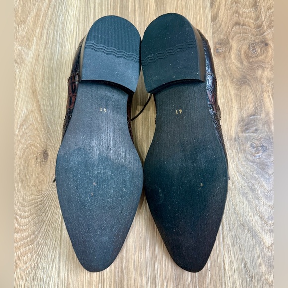 Fertini MEN'S SHOES ALLIGATOR PRINT / CALF-SKIN LEATHER OXFORDS Size 41/8 LNC - Picture 6 of 7